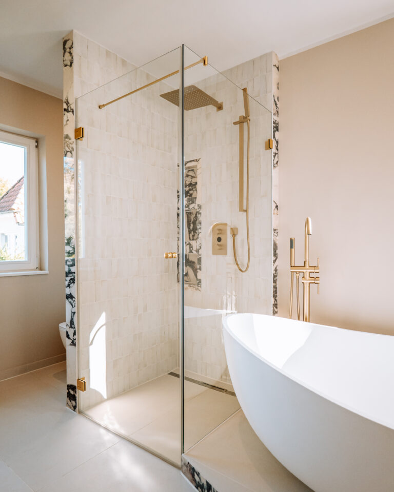 Glasdusche Kabine - Gold